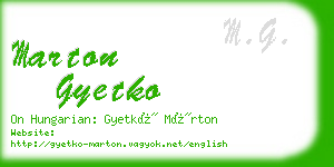 marton gyetko business card